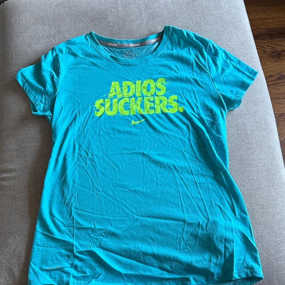 Nike Turquoise Tee with Lime Text